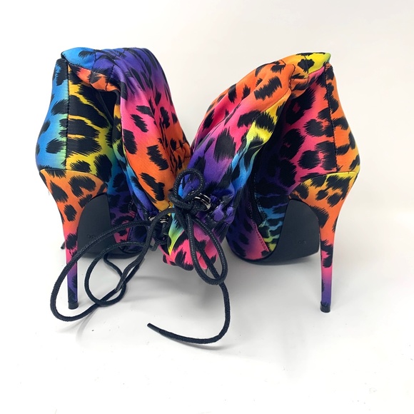 SOPHITINA Thigh High Rainbow Boots Stretchy Pointed Toe High Heels Boots Size 36 - Picture 8 of 9